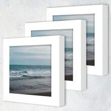 1 件/3 件套装方形简约设计相框，4x4 英寸、5x5 英寸、6x6 英寸、8x8 英寸，带随机纸板插件，非常适合情人节或节日礼物