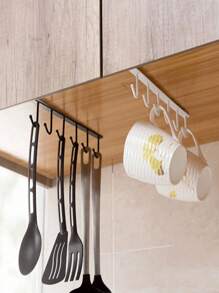 6钩铁艺置物架，金属衣柜架，杯架，厨房收纳架，衣架，帽子架，壁挂式收纳挂钩，适用于橱柜、衣柜、浴室、厨房、背包、学习用品等。 - 彩色 - 查看 7