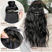 FESHFEN FESHFEN Clip In Hair Extensions 4 PCS Long Wavy Thick Highlighted Clip In Hairpieces Synthetic Hair Extension For Women, 20 Inch