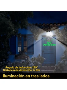Paquete de 2 luces de pared solares impermeables para jardín - Negro - Ver 7
