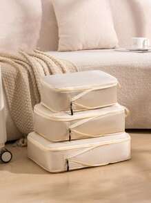 3件套旅行压缩衣物收纳袋，便携式多功能行李袋，可收纳鞋子和衣服，轻松旅行，轻松收纳，精美花卉图案，轻巧便携，坚固耐用。适合居家和旅行使用。