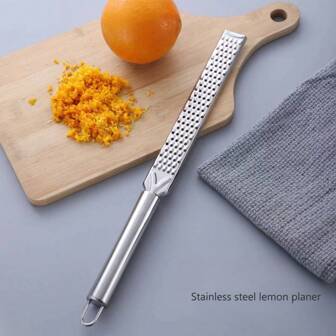 1pc Multifunctional Portable Stainless Steel Lemon Zester And Cheese Grater - Ideal For Manual Ginger Grating And Vegetable Shredding - Creative Kitchen Gadget For Home Cooking