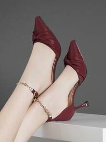 Hollow Out High Heel Shoes, Strap , Stiletto Heel, Pointed Toe, Rhinestone Decor