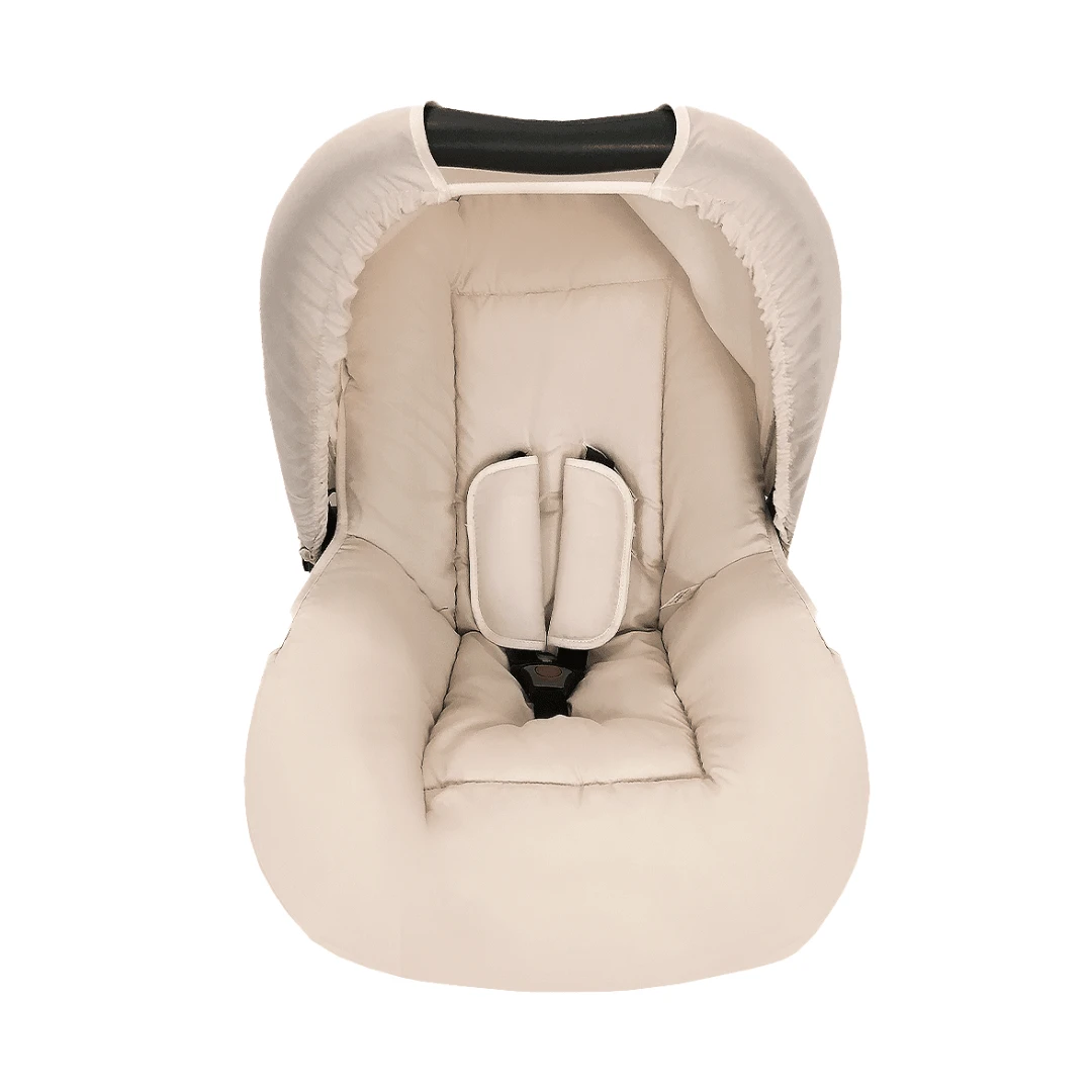 Combo - Baby Car Seat Cover, Sun Protection Hood And Belt Protectors - Various Colors - STRAW - View 1