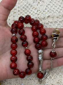 33pcs Colorful Glass Seashell Design Prayer Beads Bracelet