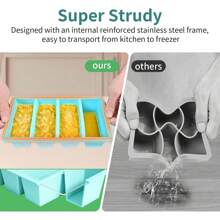 Silicone Freezer Tray Sauce Cube: GGOW Silicone Freezing Tray Broth Soup Storage - Freeze 250mL 125mL Souped Portion