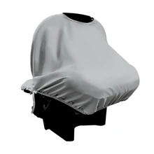 Combo - Baby Car Seat Cover, Sun Protection Hood And Belt Protectors - Various Colors - Grey - View 3