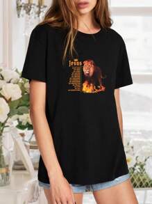 Lion Jesus Is My God King Lord And Savior - Christian Graphic Women's Tee For Men Perfect For Halloween
