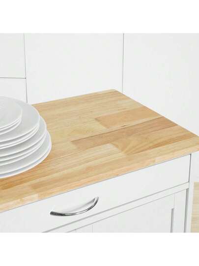 SoBuy FKW45 HG, Kitchen Storage Trolley Serving Cabinet Stainless Steel Worktop view 6