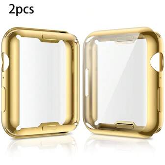 2 包 TPU 保护壳膜适用于 AppleWatch Series 9 8 7 Se 6 5 4 3 2 45/44/42/41/40/38 毫米保护套