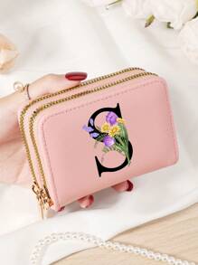 Burgundy Bag Charry Red Bag Wine Red Bag Large Capacity Multi Double Zipper Card Holder Wallet Business Card Holder Credit Card Holder Women For Women Wallet Mini Wallet Purse Wallet Card Wallet - Burgundy - View 86