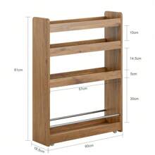 SoBuy NSR01-PF, Xe đẩy phục vụ 4 tầng, Kệ lưu trữ trượt ra có bánh xe, Giá lưu trữ di động - màu nâu - Xem 2