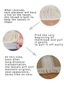 1/4/6 Pcs Bohemian Knitted Beige Patchwork Placemats, Rustic Farmhouse Home Tabletop Decor, Suitable For Home Kitchen Dining Room Table, Dining, Gathering, Party, Buffet, Holiday Celebration, Wedding Decoration - Numbness On Both Sides - View 10