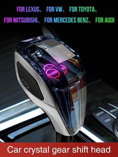 Acodo 汽车水晶换挡旋钮，水晶 RGB LED 换挡杆手柄，即插即用，侧装，握感舒适，耐刮擦，适用于雷克萨斯、三菱、奥迪、奔驰、丰田、