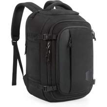 BAGSMART Travel Backpack Carry On Flight Approved, 30L Lightweight Backpack Fits 17.3 Inch Laptop For Men Women, Water Resistant Personal Item Travel Bag With USB Charging Port, Black - 黑色 - 查看 1