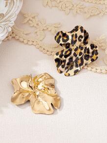 1 Pair Geometric Chic Iron Sheet Earrings, Simple Fashion Casual Everyday Wear - Leopard - View 3