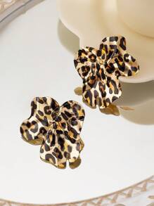 1 Pair Geometric Chic Iron Sheet Earrings, Simple Fashion Casual Everyday Wear - Leopard - View 4
