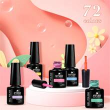 Mtssii Juego de 6 esmaltes de uñas en gel de unicolor de 7 ml, colores primavera-verano, glitter, negro, blanco, rojo, resistente a remojo, UV, semi-permanente, suministros para uñas