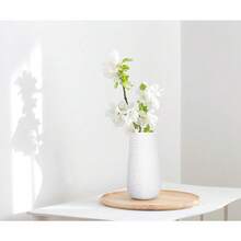 12 Inch Textured White Elegant Oval Ceramic Vase For Flowers, Home Décor Vase With Design Box, VS-LD-C-3 - Textured White - View 5