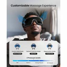 RENPHO Eyeris 3 - Masajeador de Ojos con Calor Controlado con voz en ingles, Máscara de Ojos Calentable con Ajuste de Masaje DIY, Dispositivos Oculares con Música Bluetooth para Alivio de Migrañas, Relajación, Ojeras, Regalos Ideales - 1 - Ver 4