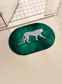 1 件浴室丝滑吸水地毯，椭圆形，清新花卉印花，适用于卧室、客厅、书房、厨房、餐厅和浴室，快干易清洁 - 綠色 - 查看 13