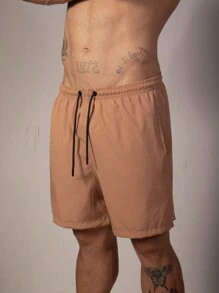 Short de Praia Masculino Com Cordão e Bolsos