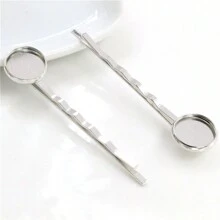 10pcs Simple DIY Hairpins Blank Base Setting Fit 12mm Cabochons Hairpin Fashion Jewelry Making Accessories Findings