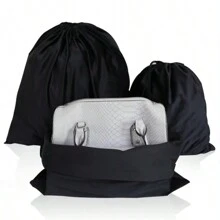 Handbag Protective Cover Dust-Proof Storage Bag Drawstring Closure Velvet Pouch For Soft Leather Bag Organization Bag Organizer Waterproof Bag - Black - View 2