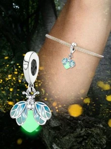 1 chiếc mặt dây chuyền bạc 925 dạng dây mảnh, hạt trang trí tự làm, phù hợp với vòng tay, món quà tinh tế dành cho phụ nữ, thích hợp làm mặt dây chuyền trang sức cho Ngày Valentine, Đêm Giáng sinh và Năm mới để tặng cho người con gái bạn yêu thương - Bạc - Xem 2