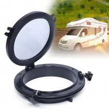 Quiltern Round Porthole (8 Inch), Yacht Marine RV Porthole Skylight Glass Window Decorative Window Watertight Window - Black - View 4