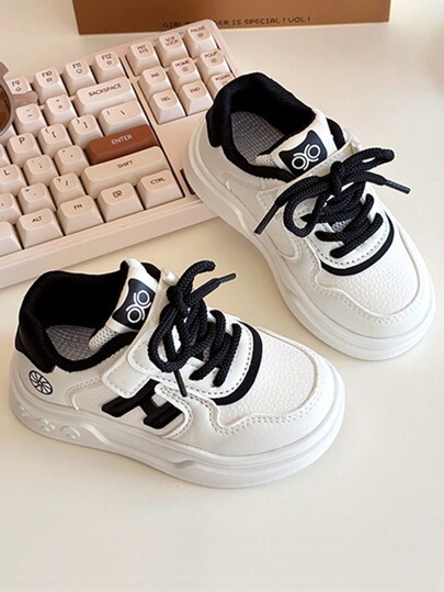 1 Pair Kids Fashion Sports Shoes, Boys And Girls Indoor/Outdoor Casual Shoes, Toddler Anti-Slip Breathable Lightweight Canvas Sneakers, Cute And Versatile