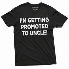 Men's Promoted To Uncle Tee Shirt New Uncle Baby Shower Announcement Gender Reveal Tee Gift For Him