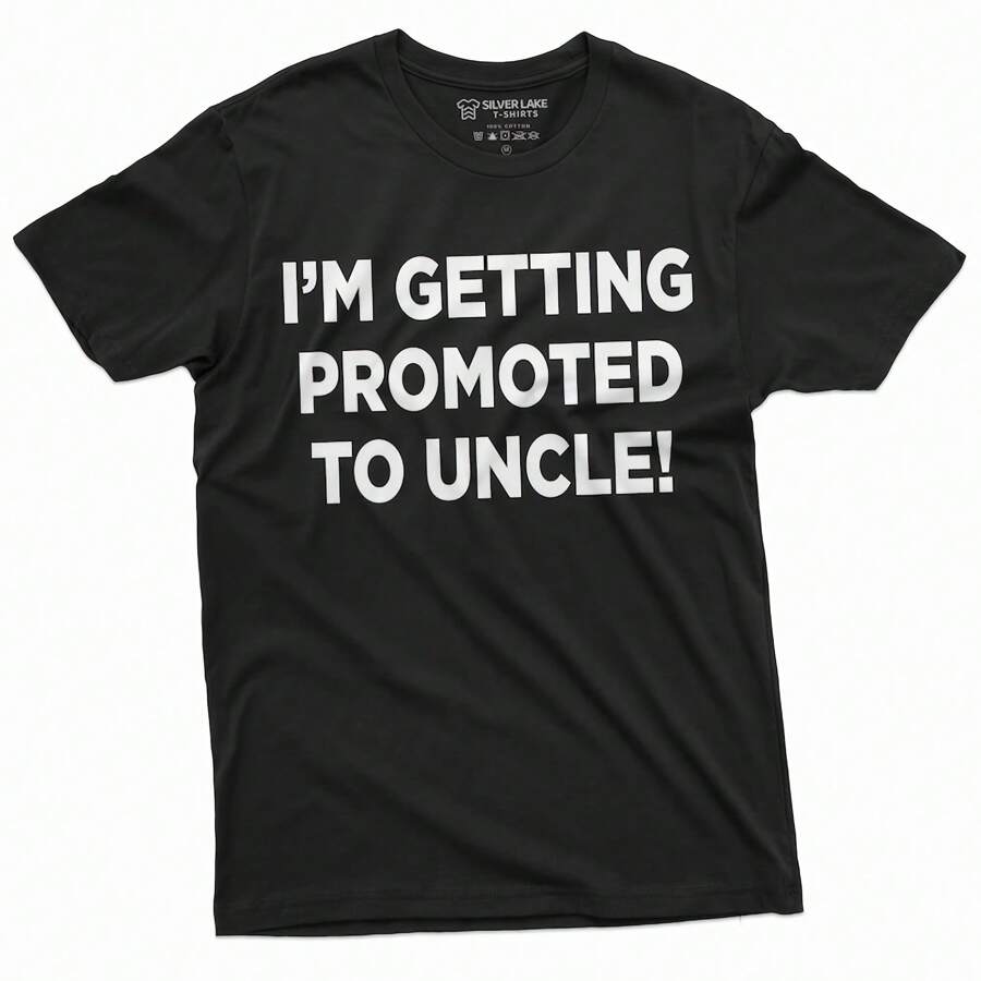 Men's Promoted To Uncle Tee Shirt New Uncle Baby Shower Announcement Gender Reveal Tee Gift For Him