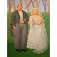 1pc Vintage Fernando Botero Art Dik Persoon Canvas Schilderij Paar Dansende Prints Muurschildering Grappige Figuren Muurkunst Poster Voor Woonkamer Decor Geen Lijst