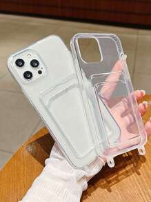 Custodia per telefono con slot per carte e tracolla, compatibile con iPhone 16 Pro Max, 15 Pro Max, 14, 13, 12, 11 Pro Max, 13, 14, 15, 16 Pro, Xs, Xs Max, Xr, 7, 8 Plus, piccola custodia per carte e tracolla per telefono, anti-perdita, antiurto