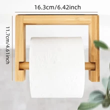 Portarrollos de papel higiénico, estante de pañuelos de bambú, portarrollos de papel higiénico de bambú, soporte de pared para rollo de papel, con tornillos - fácil de instalar y estructura de madera desmontable, perfecto para baño, cocina y talla grande decoración del hogar, organizador de baño, decoración de otoño, regreso a clases