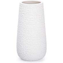 12 Inch Textured White Elegant Oval Ceramic Vase For Flowers, Home Décor Vase With Design Box, VS-LD-C-3 - Textured White - View 2