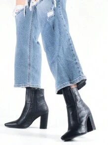 BOTINES CAMEL PARA DAMA/BOTINES COMODOS CAFES/BOTINES DE TACON CAFES, BLANCOS Y NEGROS - Negro - Ver 3