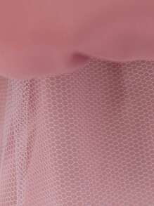 Baby Girls Embroidered Ruffle Tulle Cute Party Trailing Dress, Suitable For Flower Girl, Wedding, Birthday, Does Not Include Headband - Dusty Pink - View 9