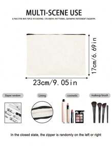 Kosmetiktasche mit zufälligem Muster, personalisierbare Fotokosmetiktasche, kann mit Ihrem individuellen Design angepasst werden, leichter, wasserdichter Segeltuch-Reißverschluss-Kosmetikbeutel ist auch perfekt als Münzbörse, Federmäppchen, perfekt für Einkaufen, Date, Urlaub, Reise, Festival, Party oder als Geschenk Makeup Bag Make Up Organizer für Badezimmer, College Wohnheim, Strand, Sommer, tragbare Multifunktions-Damen/Mädchen Student, Boho-Vibes - Verschiedenfarbig - Übersicht 9
