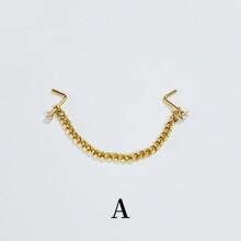 SENLANSP 1 Vòng thép không gỉ CZ Mũi Có Dây chuyền, Trang sức xỏ khuyên mũi đôi dành cho nữ - Nhiều màu - Xem 5