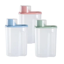 Set De Contenedores De Plástico Para Cereales Alimentos Jabon - Pack 3 Grandes - Ver 1