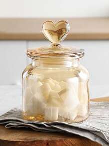 1 lọ thủy tinh có nút chặn bi và nắp kín, hộp đựng trong suốt đựng kẹo, thực phẩm, gia vị, muối, đường, cà phê, trà, 500ml/800ml/1200ml - Mẫu tình yêu lấp lánh - Xem 4