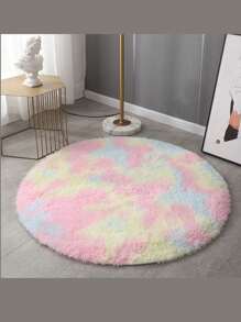 1 件圆形彩虹毛绒地毯，柔软圆形儿童游戏垫，毛绒圆形地毯，适用于卧室、客厅、儿童房、家居装饰 - 彩色 - 查看 10