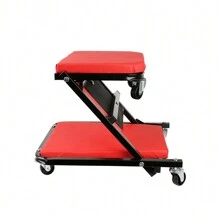 Foldable Garage Mobile Mechanics Creeper Bench 2 In 1 Workshop Trolley Padded Car Repair 360° Rotating Resting Board Stool - Red - View 6
