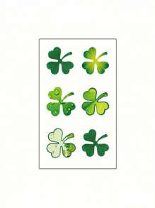 St. Patrick's Day Shamrock Temporary Tattoos - Waterproof & Long-Lasting Face, Arm, And Hand Stickers For Irish Party Favors