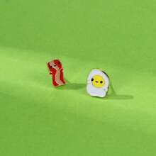 Egg And Bacon Earrings Enamel Daily Jewelry Ear Stud Gift For Friends Fashion Refinement - Multicolor - View 4