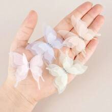 20 de bucăți de țesătură din organza de culoare degradată, aplicații de fluturi, 3D, 5 cm, fluture din șifon, visător, translucid, decorare artizanală pentru cusut - Multicolor - Vizualizare 4