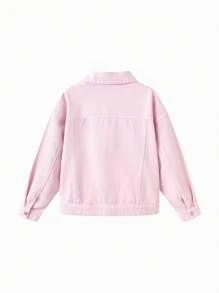 Balabala 吐溫女孩牛仔夾克，時尚春季外套 - 紅色調 - 查看 2