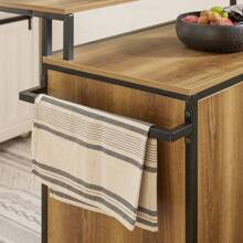 SoBuy KNL02-PF, Design Bar Cabinet On Wheels, Kitchen Storage Trolley Kitchen Island Kitchen Cabinet Sideboard Vintage Brown - Brown - View 10